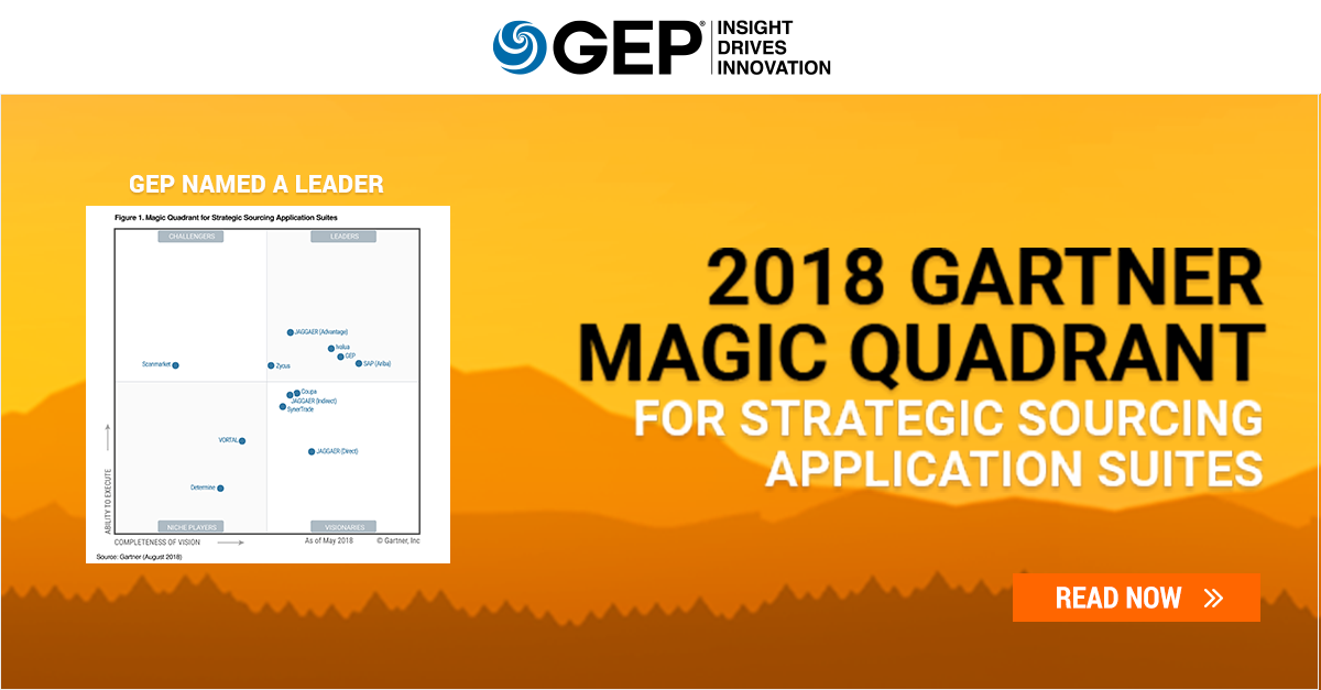 GEP Named a Leader in Gartner Magic Quadrant for Strategic Sourcing